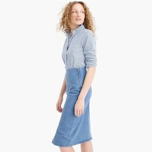 J.Crew Denim stretch pencil skirt in frosty sky wash size: 27